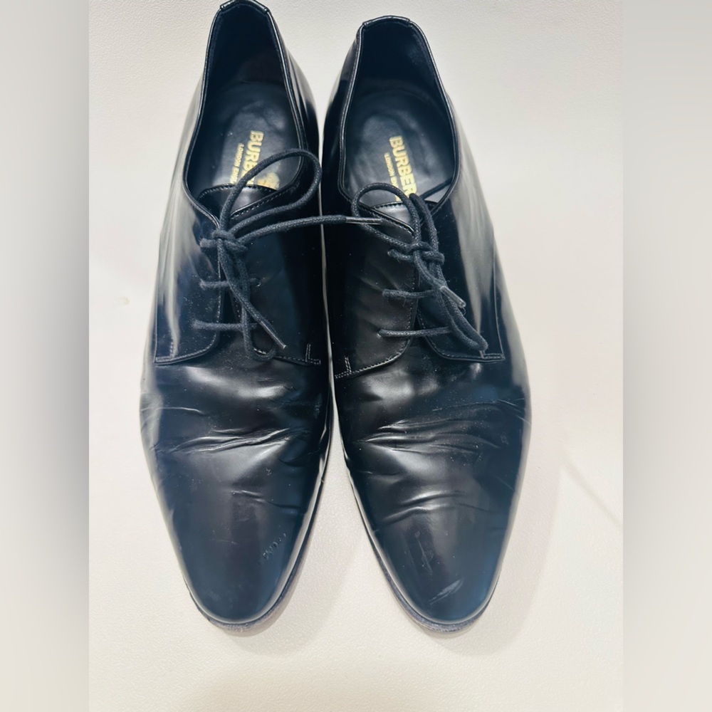 Burberry Women's Oxford Size UK38.5/US 8 Black Patent Leather Lace up Shoes
